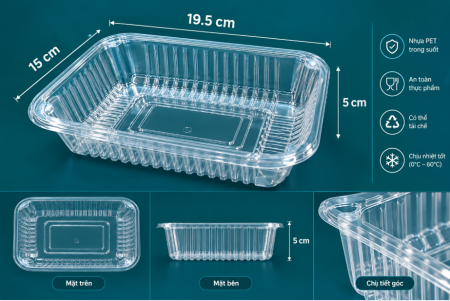 Khay nhựa 19.5*15*5cm